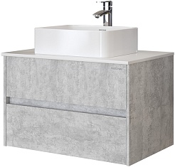 Grossman Мебель для ванной Эдванс 80 подвесная цемент светлый – фотография-4